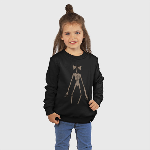 Детский свитшот хлопок Сиреноголовый монстр, цвет черный - фото 3