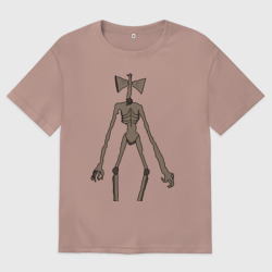 Женская футболка хлопок Oversize Сиреноголовый монстр