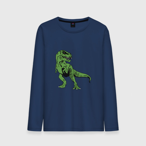 Мужской лонгслив хлопок Тираннозавр Рекс, цвет темно-синий