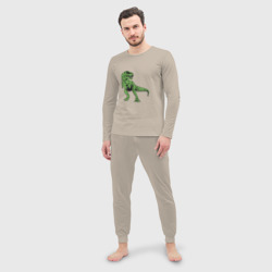 Мужская пижама с лонгсливом хлопок Тираннозавр Рекс - фото 2