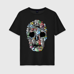 Женская футболка хлопок Oversize Tosh - cool skull