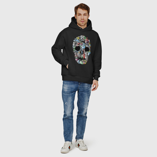 Мужское худи Oversize хлопок Tosh - cool skull, цвет черный - фото 6