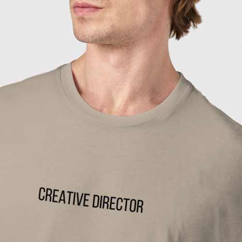 Мужская футболка хлопок Creative director, цвет миндальный - фото 6