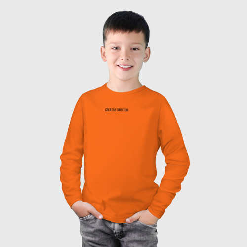 Детский лонгслив хлопок Creative director, цвет оранжевый - фото 3
