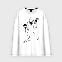 Мужской лонгслив oversize хлопок Haunted Family White Kizaru