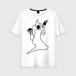 Женская футболка хлопок Oversize Haunted Family White Kizaru