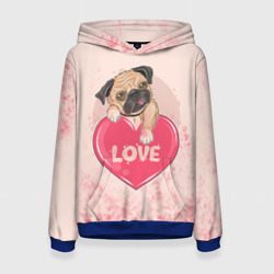 Женская толстовка 3D Love Pug Люблю мопса