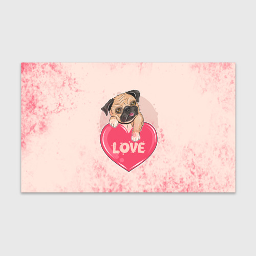 Бумага для упаковки 3D Love Pug Люблю мопса