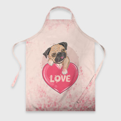 Фартук 3D Love Pug Люблю мопса