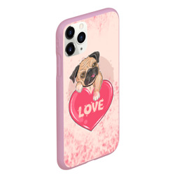 Чехол для iPhone 11 Pro Max матовый Love Pug Люблю мопса - фото 2