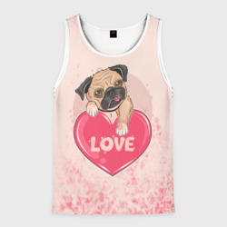 Мужская майка 3D Love Pug Люблю мопса