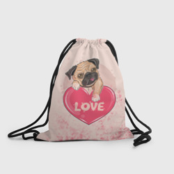 Рюкзак-мешок 3D Love Pug Люблю мопса