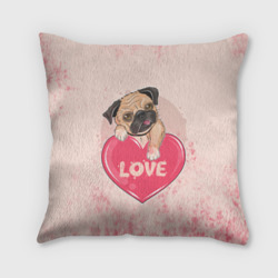 Подушка 3D Love Pug Люблю мопса