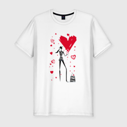 Мужская футболка хлопок Slim Девушка и сердца
