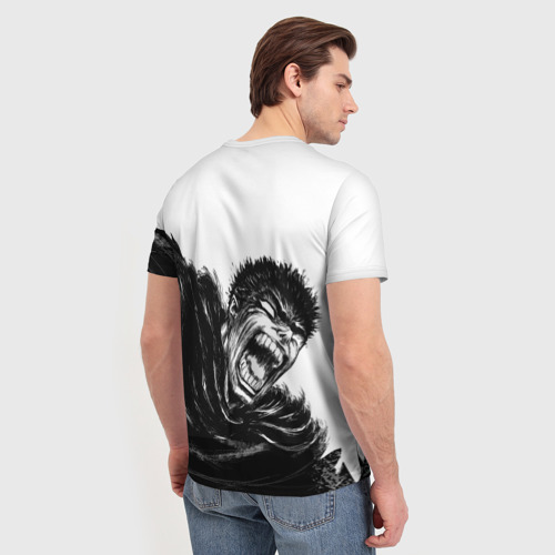 Мужская футболка 3D с принтом Гатс в ярости, вид сзади #2