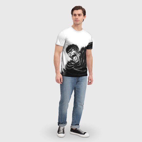 Мужская футболка 3D с принтом Гатс в ярости, вид сбоку #3
