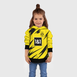 Толстовка с принтом Haaland Borussia Dortmund для ребенка, вид на модели спереди №3. Цвет основы: черный