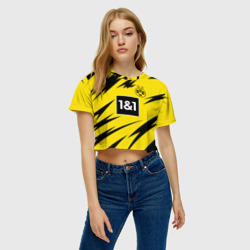 Женская футболка Crop-top 3D Haaland Borussia Dortmund - фото 2