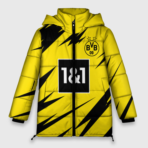 Женская зимняя куртка Oversize Haaland Borussia Dortmund, цвет светло-серый