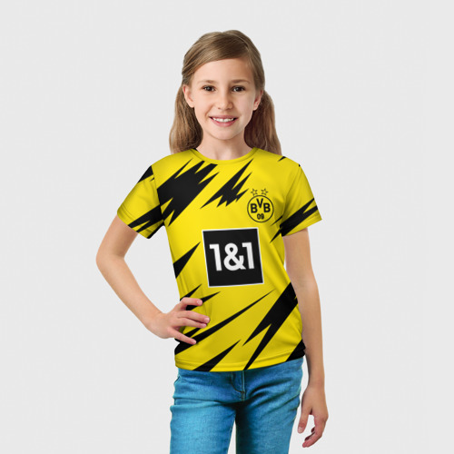 Детская футболка 3D с принтом Reus Borussia Dortmund 20-21, вид сбоку #3