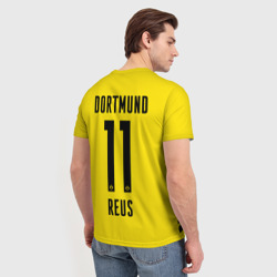 Футболка с принтом Reus Borussia Dortmund 20-21 для женщины, вид на модели сзади №2. Цвет основы: белый