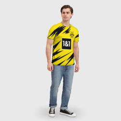 Футболка с принтом Reus Borussia Dortmund 20-21 для мужчины, вид на модели спереди №3. Цвет основы: белый