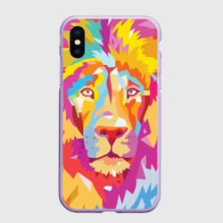 Чехол для iPhone XS Max матовый Акварельный лев