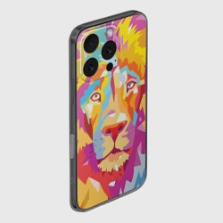 Чехол для iPhone 16 Pro силиконовый с защитой камеры Акварельный лев - фото 2