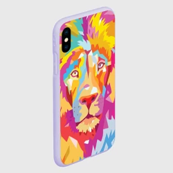 Чехол для iPhone XS Max матовый Акварельный лев - фото 2