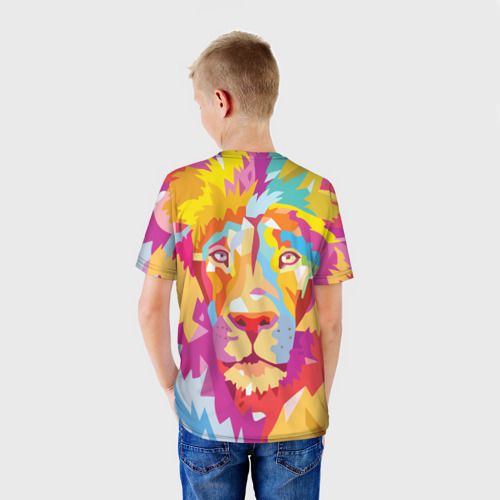 Детская футболка 3D Акварельный лев, цвет 3D печать - фото 4