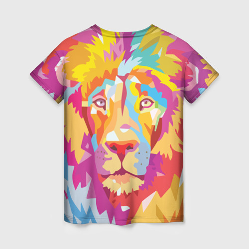 Женская футболка 3D Акварельный лев, цвет 3D печать - фото 2
