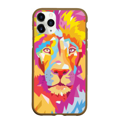 Чехол для iPhone 11 Pro Max матовый Акварельный лев
