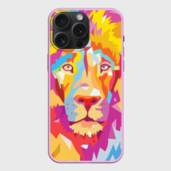 Чехол силиконовый для Apple iPhone 15 Pro Мax матовый Акварельный лев