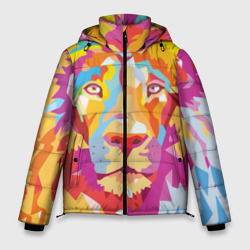 Мужская зимняя куртка 3D Акварельный лев