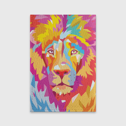 Обложка для паспорта матовая кожа Акварельный лев, цвет фиолетовый - фото 2