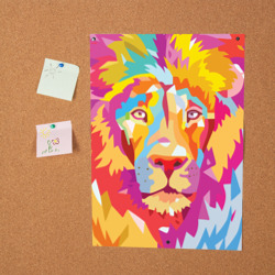 Постер Акварельный лев - фото 2