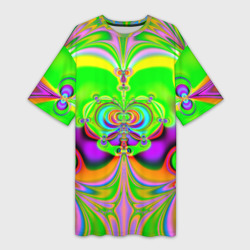 Платье-футболка 3D Кислотный фрактал геометрия