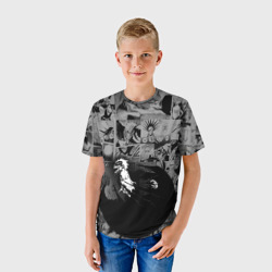 Детская футболка 3D Блич серый паттерн - фото 2