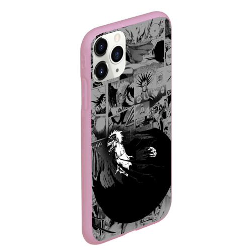 Чехол для iPhone 11 Pro Max матовый Блич серый паттерн, цвет розовый - фото 3