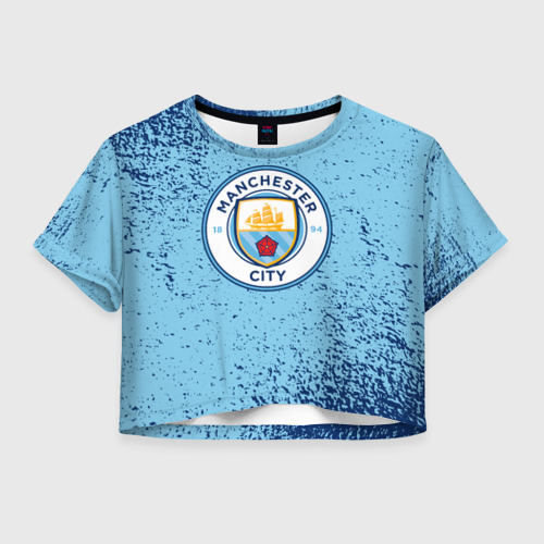 Женская футболка Crop-top 3D Manchester city, цвет 3D печать