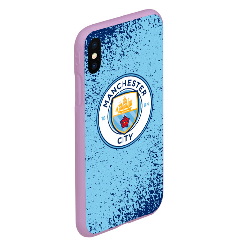 Чехол для iPhone XS Max матовый Manchester city, цвет сиреневый - фото 3