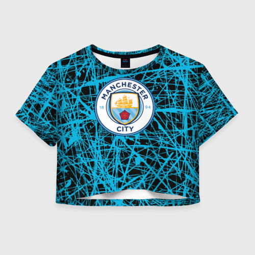 Женская футболка Crop-top 3D MANCHESTER CITY., цвет 3D печать