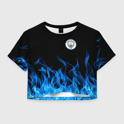 Женская футболка Crop-top 3D Manchester city, цвет 3D печать