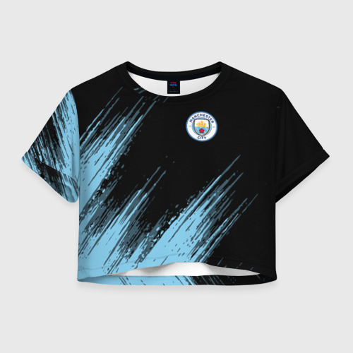 Женская футболка Crop-top 3D Manchester city, цвет 3D печать