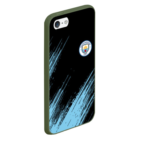 Чехол для iPhone 5/5S матовый Manchester city, цвет темно-зеленый - фото 3