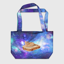 Пляжная сумка 3D Кот в космосе