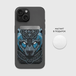 Картхолдер Magsafe магнитный Дикий медведь с узорами славянский - фото 2