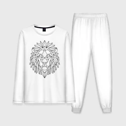 Мужская пижама с лонгсливом хлопок Геометрический Лев