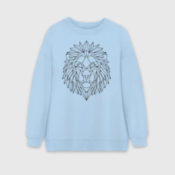 Женский свитшот oversize без начеса хлопок Геометрический Лев