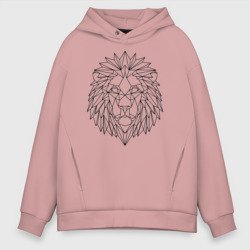 Мужское худи Oversize хлопок Геометрический Лев
